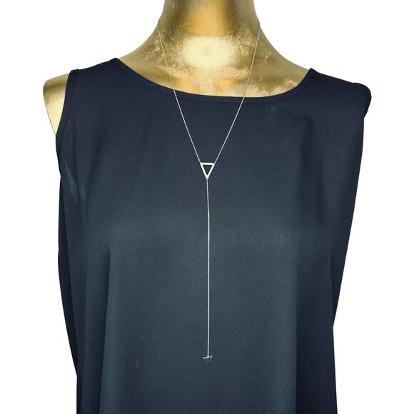 .925 Silver Triangle Y-Necklace - Picture 1 of 3